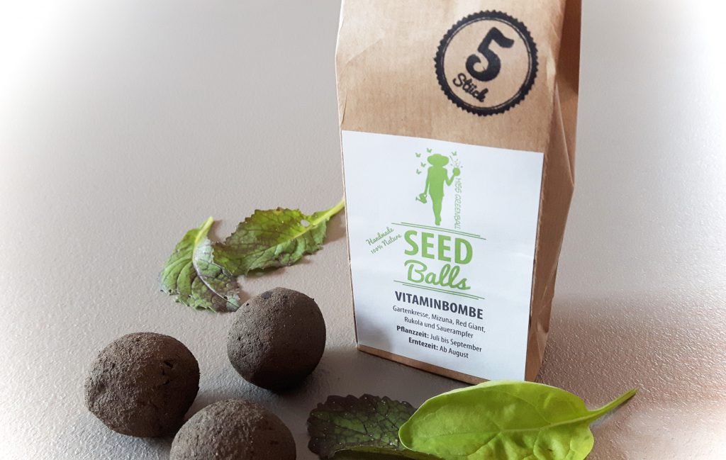 Seedballs Vitaminbombe mitz Herbstsorten Asia-Salat Rukola Kresse Sauerampfer