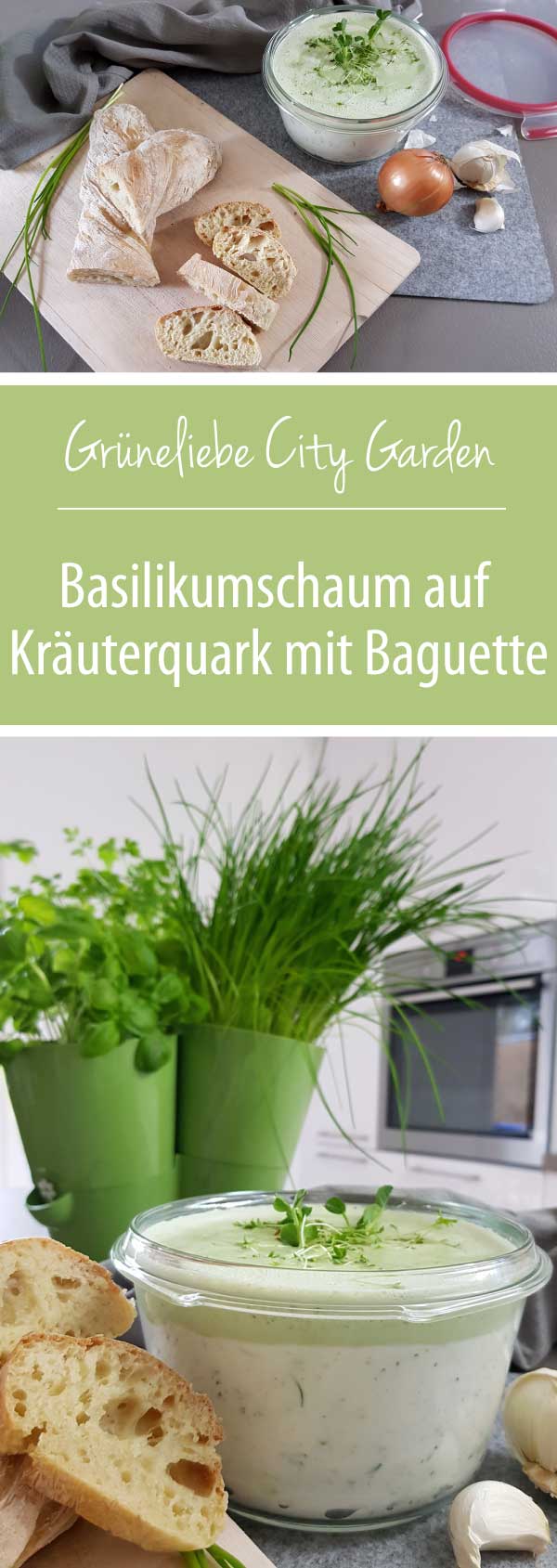 Basilikumschaum-aus-Kräuterquark-mit-Baguette