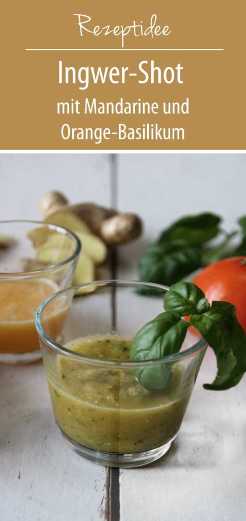 Ingwer Shot mit Mandarine und Orange-Basilikum