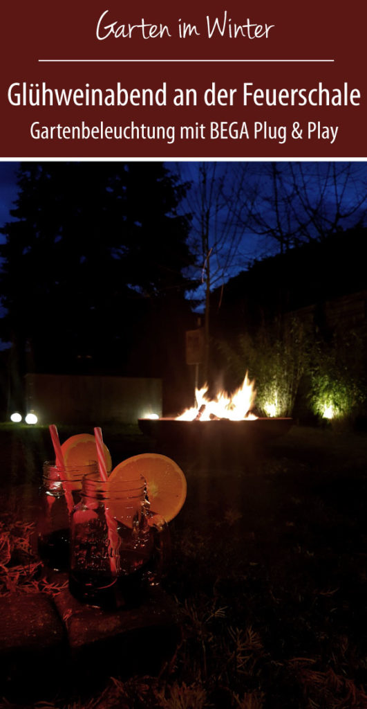 Glühweinabend am Lagerfeuer BEGA Plug & Play Gartenbeleuchtung