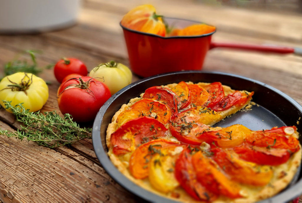 Tomatentarte mit knsuprigem Mürbeteig ohne Ei